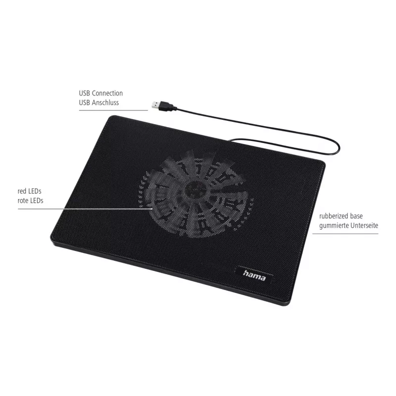 Hama Slim aušinimo stovas nešiojamam kompiuteriui 39,6 cm (15,6 col.) Juodas