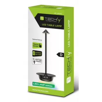 Techly I-LAMP-TABLE3 stalinė lempa su SMD LED moduliu, 1 W, juoda