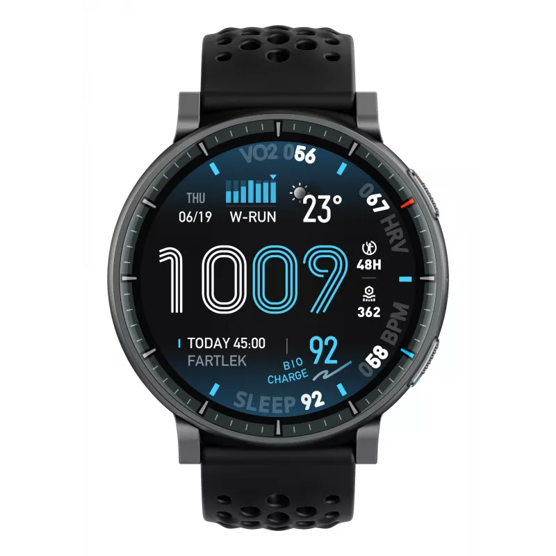 Išmanusis laikrodis Amazfit Active Max apvalus AMOLED 1,5 colio 480×480 jutiklinis 64MB RAM 4GB 658mAh Juodas