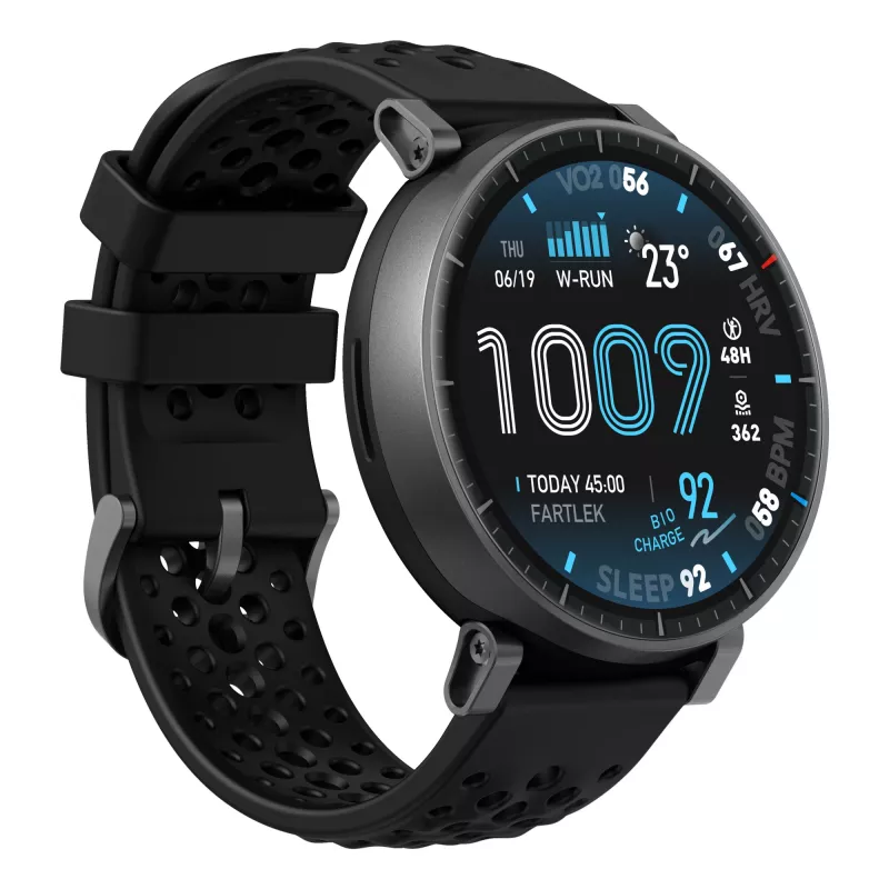 Išmanusis laikrodis Amazfit Active Max apvalus AMOLED 1,5 colio 480×480 jutiklinis 64MB RAM 4GB 658mAh Juodas