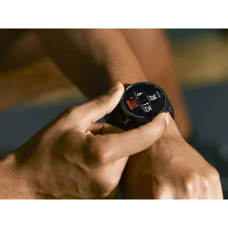 Išmanusis laikrodis Amazfit Active Max apvalus AMOLED 1,5 colio 480×480 jutiklinis 64MB RAM 4GB 658mAh Juodas