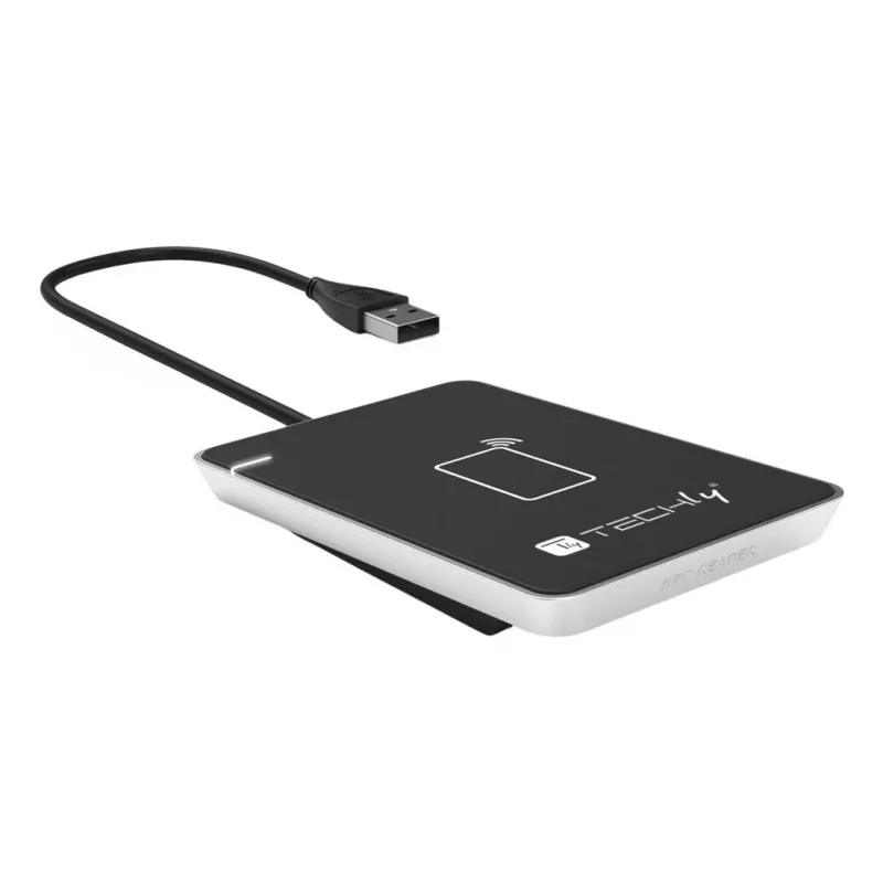 Techly I-CARD CAM-CIE bekontaktis RFID skaitytuvas USB juodas, sidabrinis