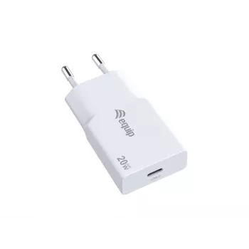Sieninis įkroviklis EQUIP 1-Port 20W GaN USB-C PD — 100–240V įėjimas, 12V maks. išėjimas, baltas