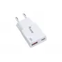 EQUIP 2 prievadų 20W GaN plonas USB PD įkroviklis – USB-C x1, USB-A x1, įėjimas 100–240V, maks. išėjimas 12V, baltas