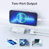EQUIP 2 prievadų 20W GaN plonas USB PD įkroviklis – USB-C x1, USB-A x1, įėjimas 100–240V, maks. išėjimas 12V, baltas