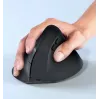 EQUIP ergonominė vertikali belaidė pelė dešinei rankai 1600 DPI, RF + Bluetooth, įkraunama, 6 mygtukai, juoda