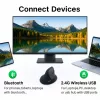 EQUIP ergonominė vertikali belaidė pelė dešinei rankai 1600 DPI, RF + Bluetooth, įkraunama, 6 mygtukai, juoda
