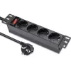 QOLTEC 54603 1U prailgintuvas 4× SCHUKO lizdai, 16A įvadas