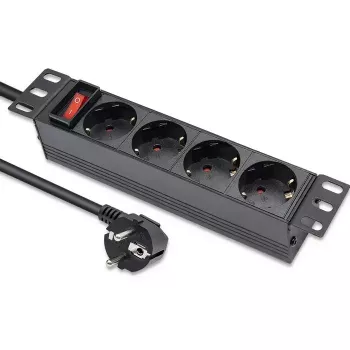 QOLTEC 54603 1U prailgintuvas 4× SCHUKO lizdai, 16A įvadas