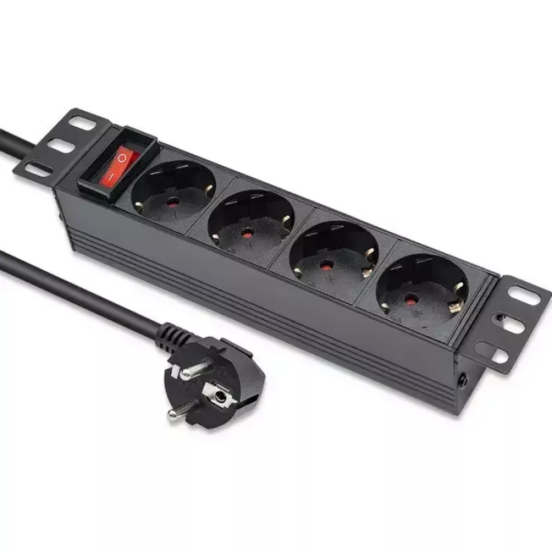 QOLTEC 54603 1U prailgintuvas 4× SCHUKO lizdai, 16A įvadas