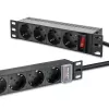QOLTEC 54603 1U prailgintuvas 4× SCHUKO lizdai, 16A įvadas
