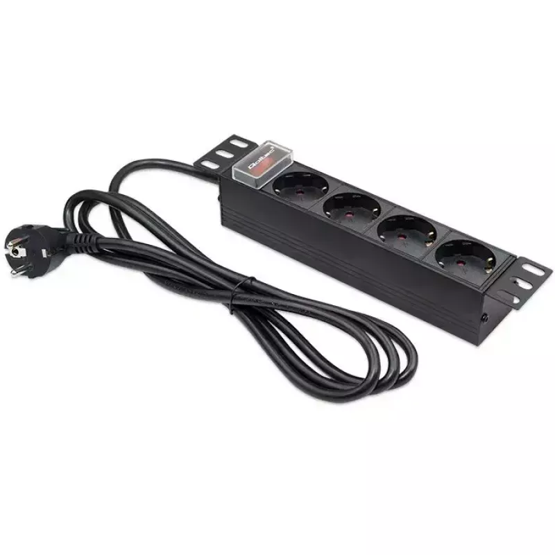 QOLTEC 54603 1U prailgintuvas 4× SCHUKO lizdai, 16A įvadas