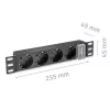 QOLTEC 54603 1U prailgintuvas 4× SCHUKO lizdai, 16A įvadas