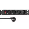 QOLTEC 54603 1U prailgintuvas 4× SCHUKO lizdai, 16A įvadas