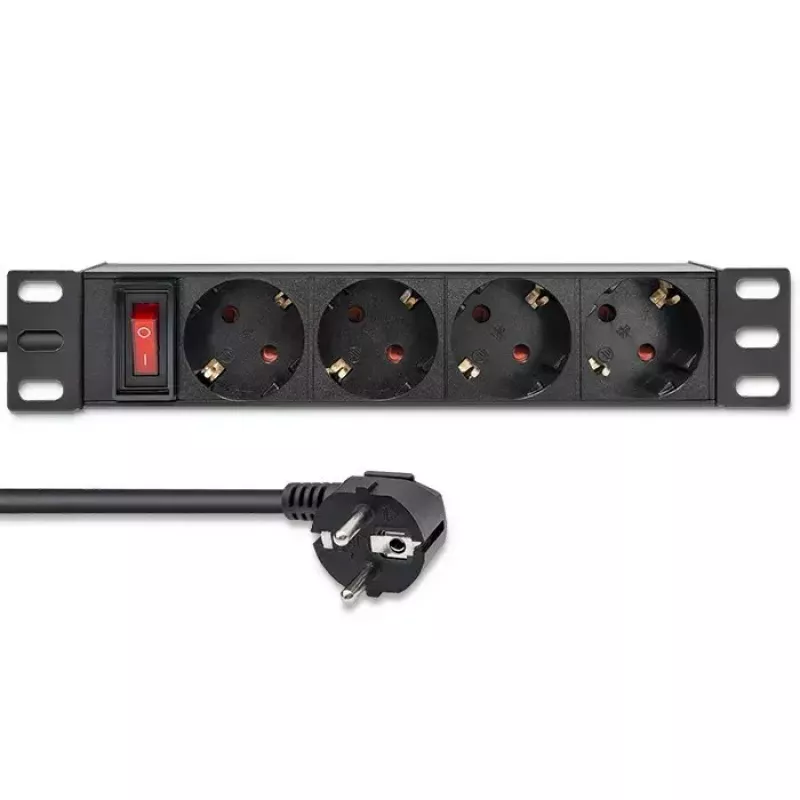 QOLTEC 54603 1U prailgintuvas 4× SCHUKO lizdai, 16A įvadas