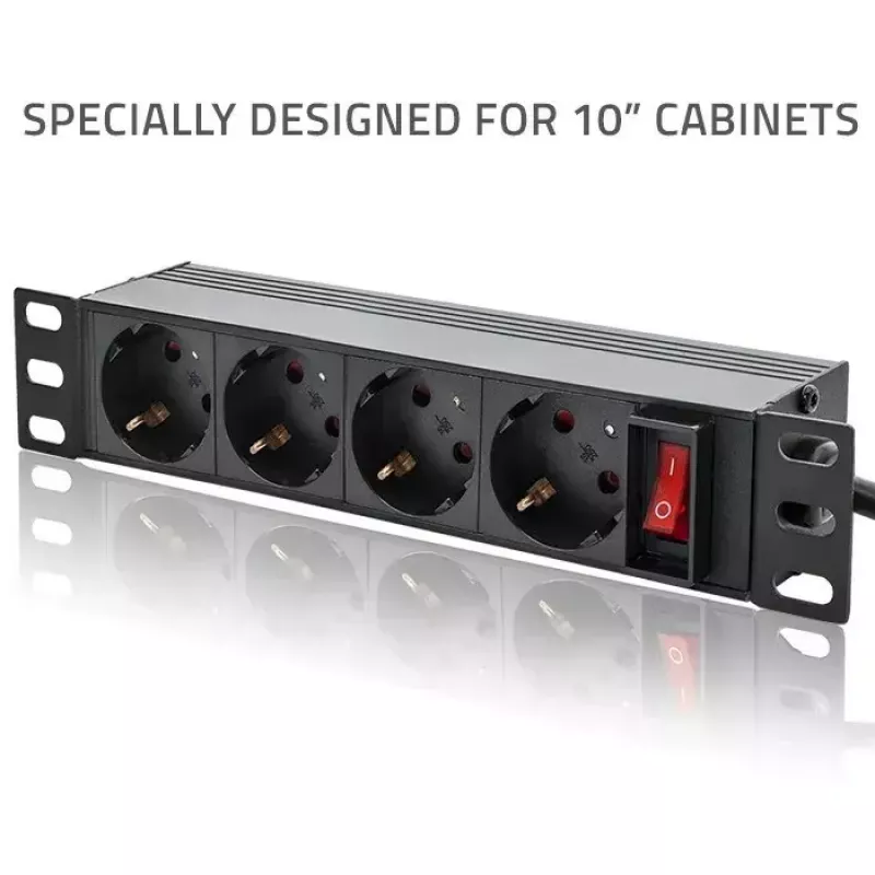 QOLTEC 54603 1U prailgintuvas 4× SCHUKO lizdai, 16A įvadas