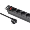QOLTEC 54603 1U prailgintuvas 4× SCHUKO lizdai, 16A įvadas
