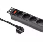 QOLTEC 54603 1U prailgintuvas 4× SCHUKO lizdai, 16A įvadas