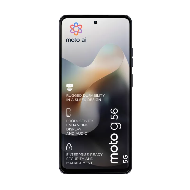 Išmanusis telefonas MOTOROLA moto g56 5G 6,72 colio (17,1 cm) Hibridinis Dual SIM, MediaTek Dimensity 7060 2,6 GHz, 8 GB RAM, 256 GB, 5200 mAh, Juoda