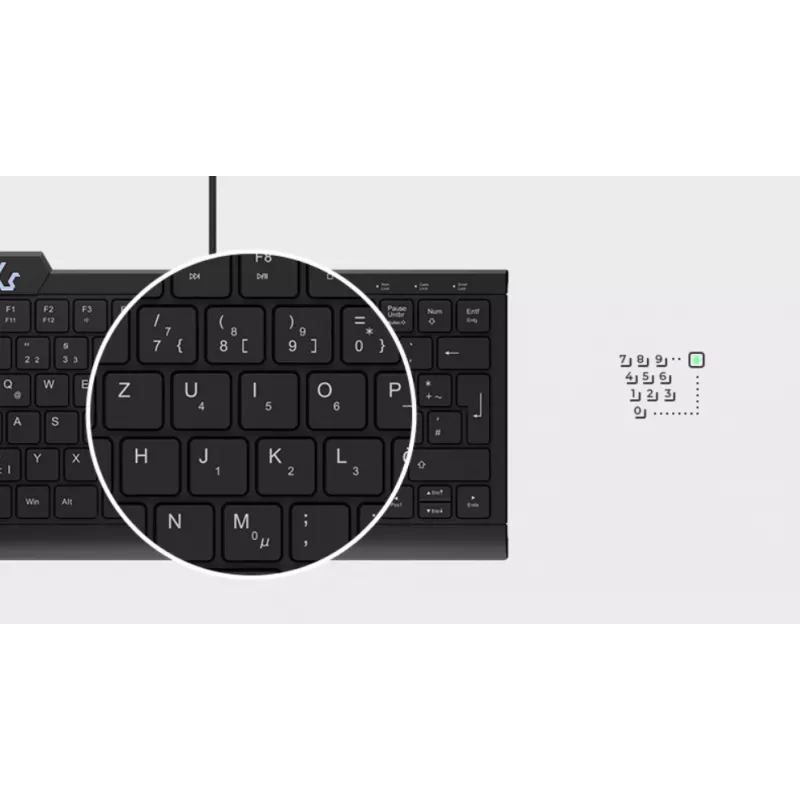 KeySonic KSK-5010ELC (DE) klaviatūra laidinė USB QWERTZ vokiška juoda