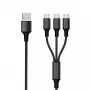 USB kabelis 2GO 797156 1,5 m USB B 3 x USB C juodas