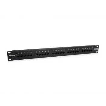 Equip 25 prievadų Cat.3 RJ45 ISDN skirstomasis skydas, juodas