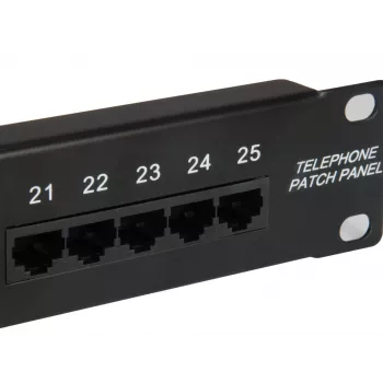 Equip 25 prievadų Cat.3 RJ45 ISDN skirstomasis skydas, juodas