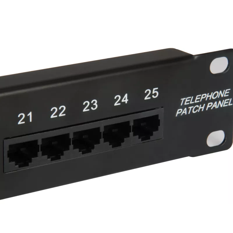 Equip 25 prievadų Cat.3 RJ45 ISDN skirstomasis skydas, juodas