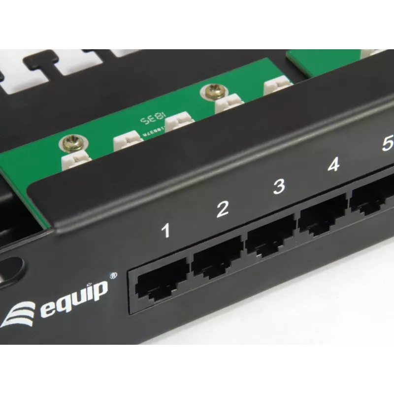 Equip 25 prievadų Cat.3 RJ45 ISDN skirstomasis skydas, juodas