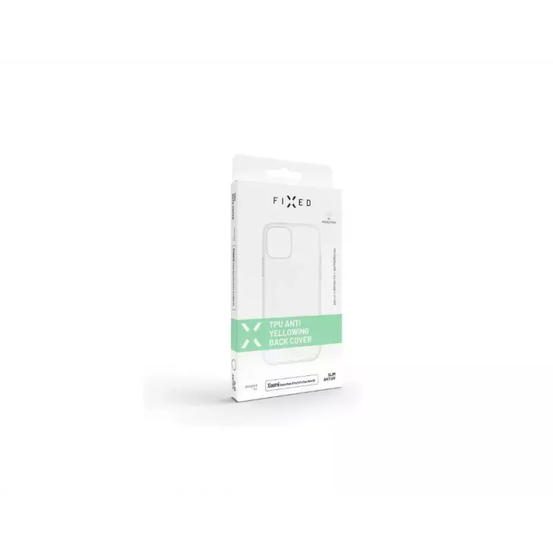 Galinis dangtelis FIXED, skirtas Xiaomi Redmi Note 13 Pro 5G / POCO X6 5G — plonas AntiUV TPU permatomas