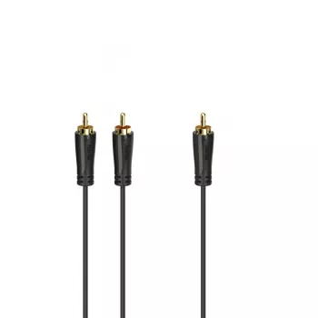 Audio kabelis Hama 00205097 5m RCA 2 x RCA kištukas, paauksuotas, juodas