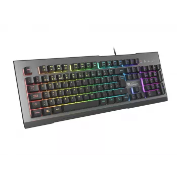 GENESIS Rhod 500 RGB klaviatūra žaidimams USB QWERTY juoda, sidabrinė
