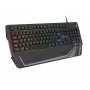 Žaidimų klaviatūra GENESIS Rhod 350 RGB — pilno dydžio 104 klavišų USB QWERTY ispaniška, juoda, RGB apšvietimas, riešo atrama