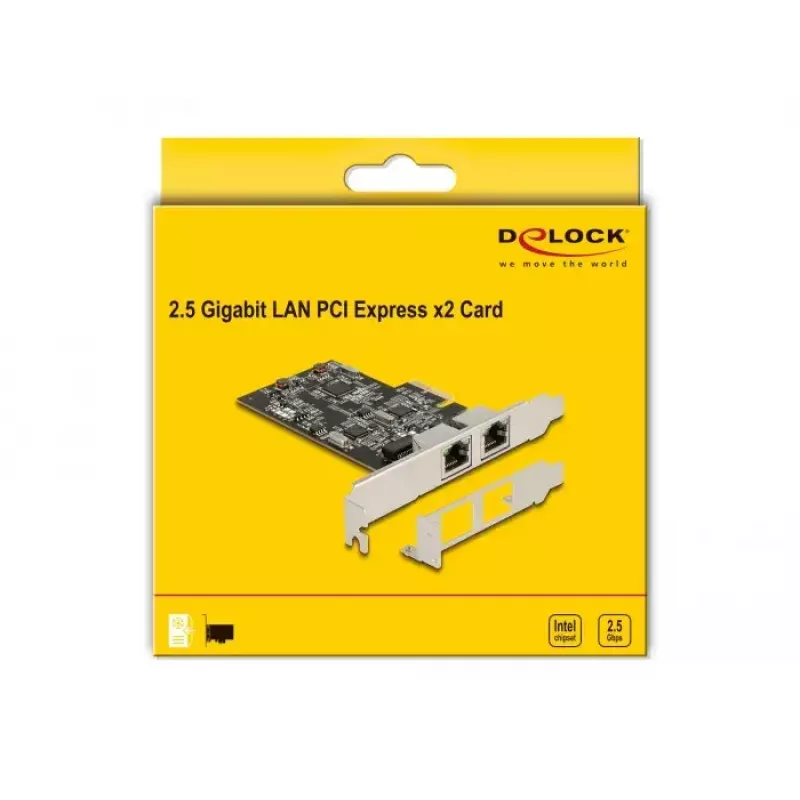 DeLOCK PCI Express x2 kortelė su 2 x RJ45 2.5 Gigabit LAN i225