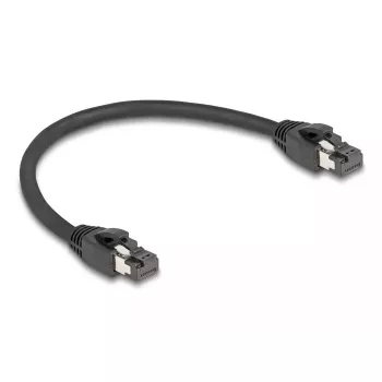 DeLOCK RJ45 tinklo kabelis Cat.8.1 S/FTP 25 cm 40 Gbps juodas