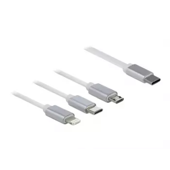 DeLOCK USB Type-C 3 in 1 ištraukiamas įkrovimo kabelis Lightning Micro USB USB Type-C 0,98 m