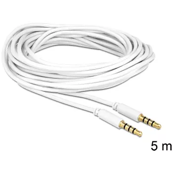 Garso kabelis 3,5 mm lizdas-lizdas DeLOCK 83443 5 m baltas