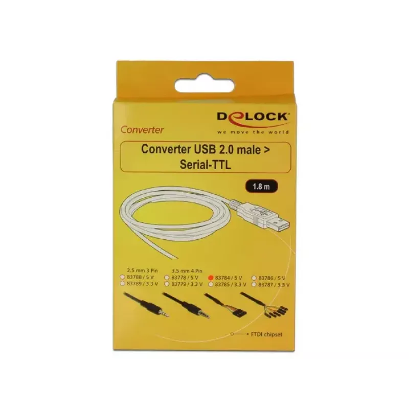 USB kabelis DeLOCK 1,8 m USB 2.0-A / TTL 6 kontaktų juodas