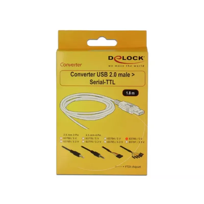 USB kabelis DeLOCK 1,8 m USB 2.0-A / TTL 6 kontaktų juodas