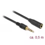 Garso kabelis DeLOCK 85627 0,5 m 3,5 mm Juodas