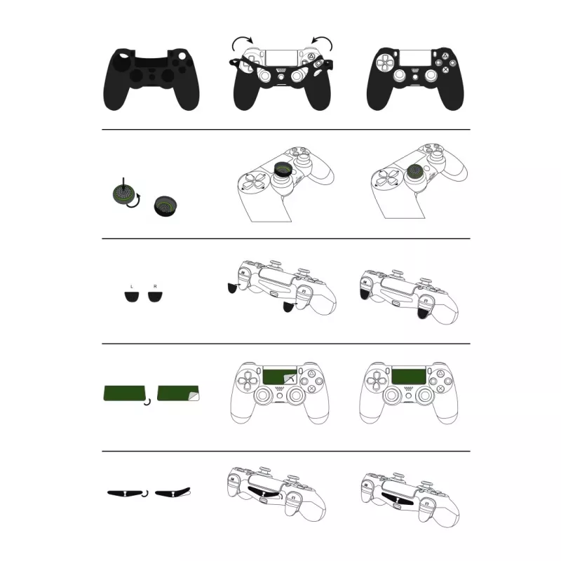 Hama Soccer aksesuarų rinkinys, PlayStation 4, juoda, žalia