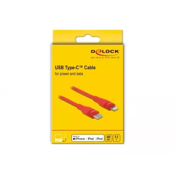 Duomenų ir įkrovimo kabelis USB Type-C į Lightning DeLOCK 86633