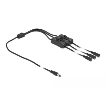DeLOCK 86795 DC kabelis 5,5 x 2,1 mm vyriškas į 3 moteriškus su jungikliu, 1 m
