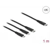 USB įkrovimo laidas DeLOCK 87149 3 in 1 USB Type-C į Lightning / Micro USB, 1 m
