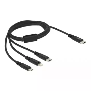 USB įkrovimo laidas DeLOCK 87149 3 in 1 USB Type-C į Lightning / Micro USB, 1 m