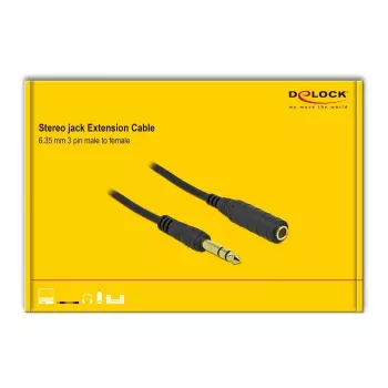 Stereo Jack ilginimo kabelis DeLOCK 86767 6,35mm 5m Juoda