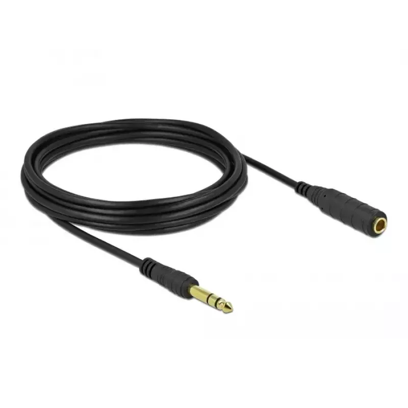 Stereo Jack ilginimo kabelis DeLOCK 86767 6,35mm 5m Juoda