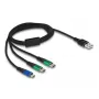 DeLOCK USB įkrovimo laidas 3 in 1 Type-A į Micro USB / 2 x USB Type-C 1 m