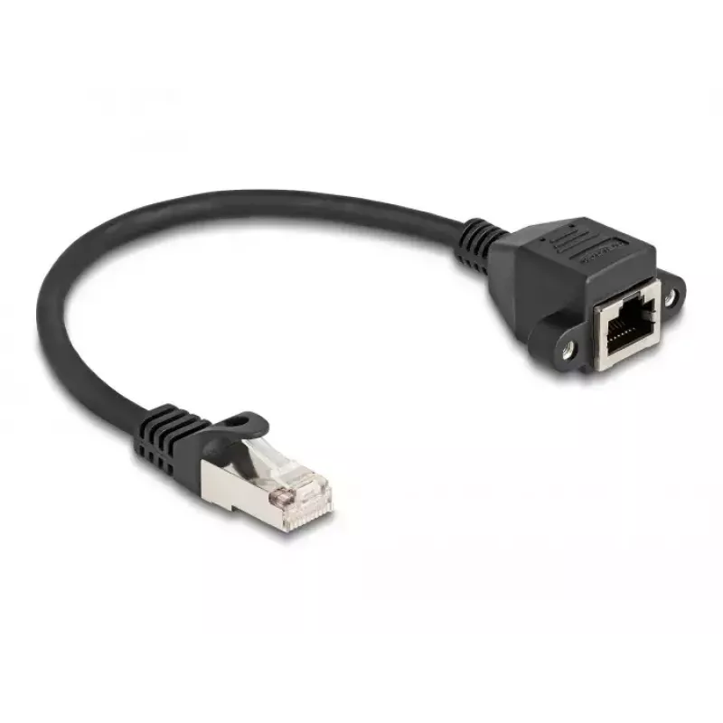 DeLOCK RJ50 ilginimo kabelis kištukas-lizdas S/FTP 0,25 m juodas