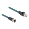 DeLOCK M12 adapterinis kabelis A-koduotas 8 kontaktų moteriškas į RJ45 vyrišką 50 cm